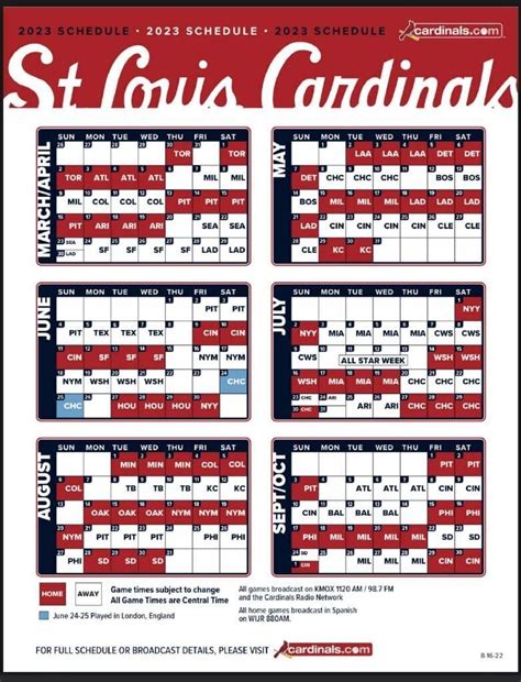 st. louis cardinals schedule